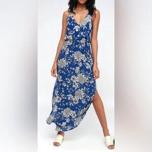 Lush blue floral midi